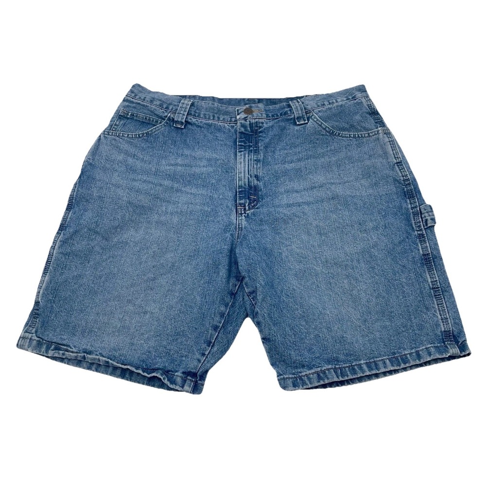 Wrangler Carpenter Shorts Mens 36 Relaxed Fit Utility Workwear Denim Pockets VTG
